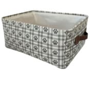 Wholesale - Rectangle Pet Bin Paw Print Grid AOP C/P 12, UPC: 195010043144
